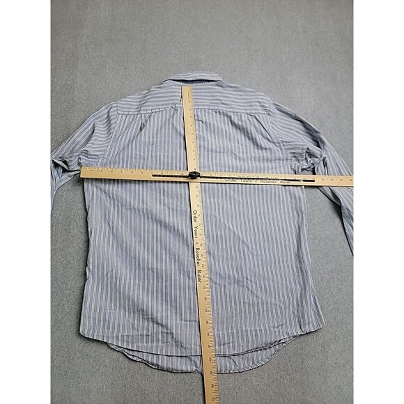 Vtg Abercrombie Fitch Mens XL Shirt Button  Muscle Blue Green Cotton Stripe 90s - Picture 9 of 13